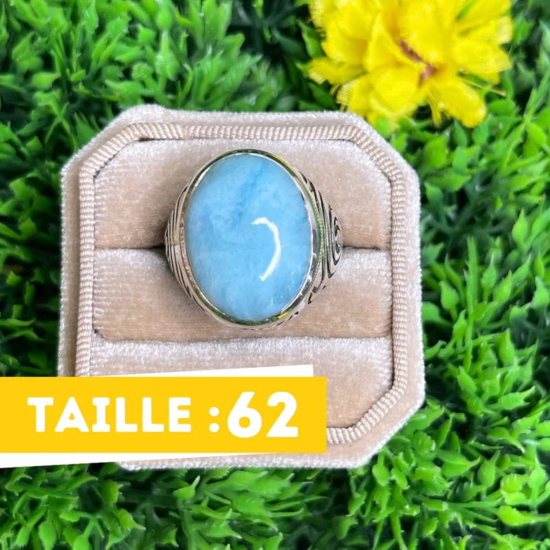 Larimar Tribal Silber Siegelring #2