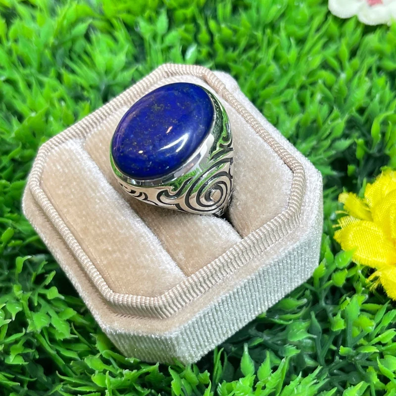 Lapislazuli-Stammes-Silber-Siegelring Nr. 3