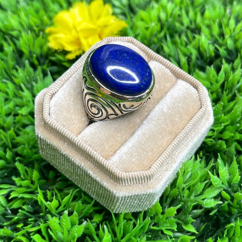 Lapislazuli-Stammes-Silber-Siegelring Nr. 2