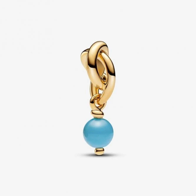 Gold December Birthstone Eternity Circle Dangle Charms