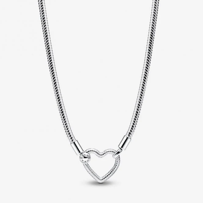 Heart Closure Snake Chain Necklace, 45cm