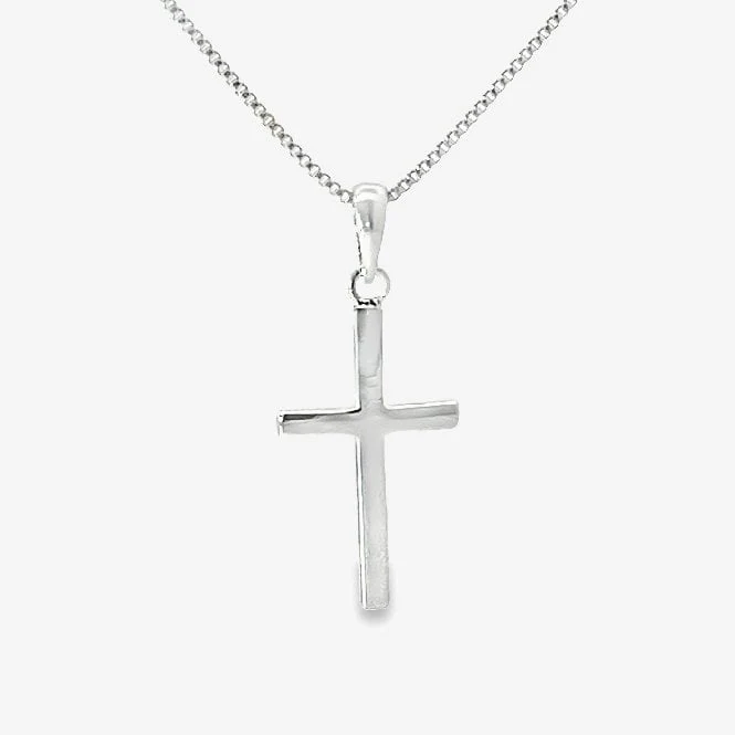 Silver Slim Cross Pendant Necklace