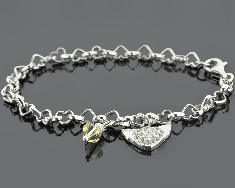 SILBERARMBAND, BETTELARMBAND, HERZARMBAND, ARMBAND FÜR CHARMS