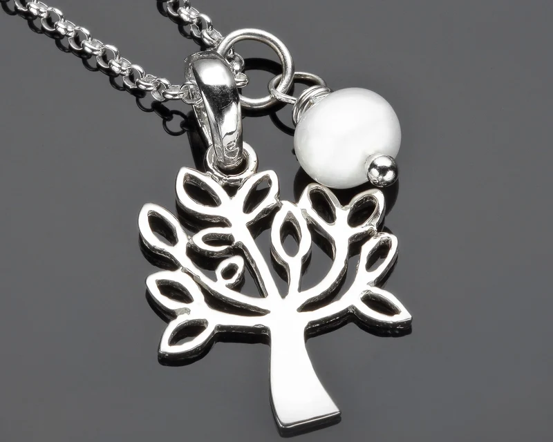 LEBENSBAUM SCHMUCK, KETTE MIT BAUM, GESCHENK ZUR GEBURT, SCHMUCK