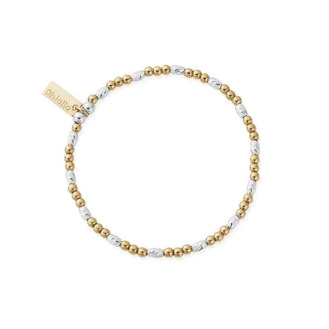 Mixed Metal Dainty Sparkle Bracelet