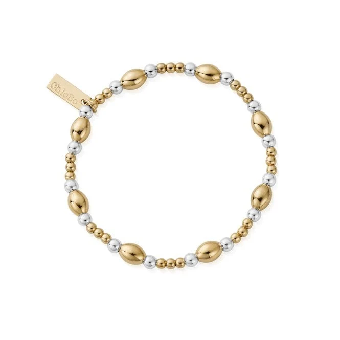 Mixed Metal Cute Oval Bracelet