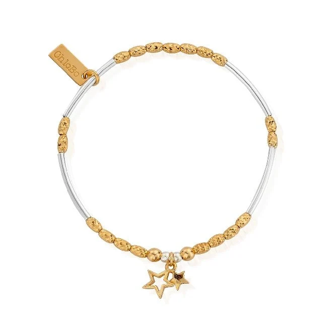 Mixed Metal Double Star Bracelet