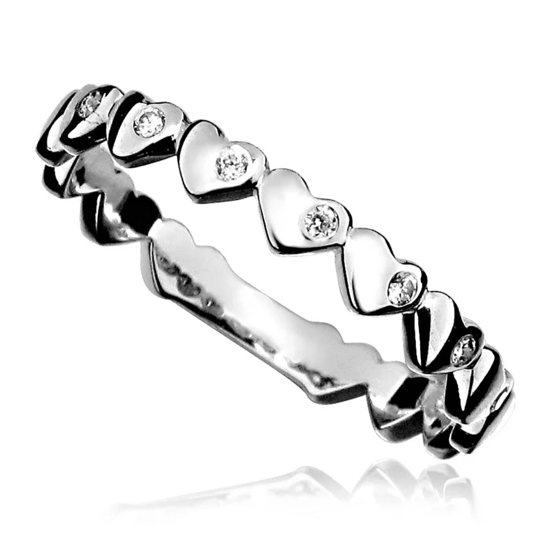 HERZRING SILBER, SILBERRING MIT HERZEN, DESIGNERRING