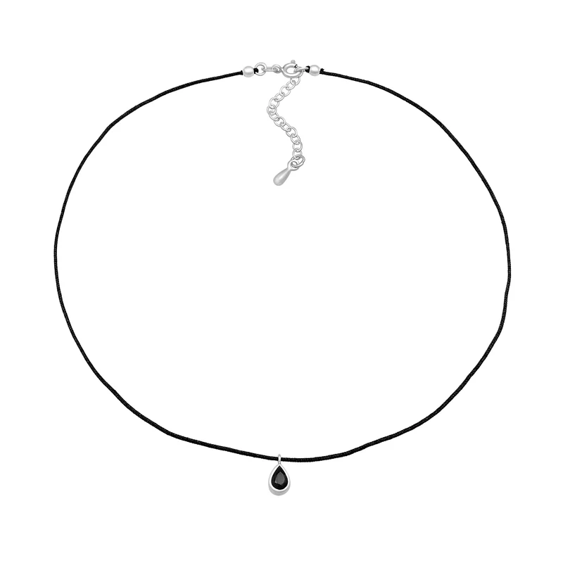 Choker Tropfen | Kristall (Schwarz), Nylon