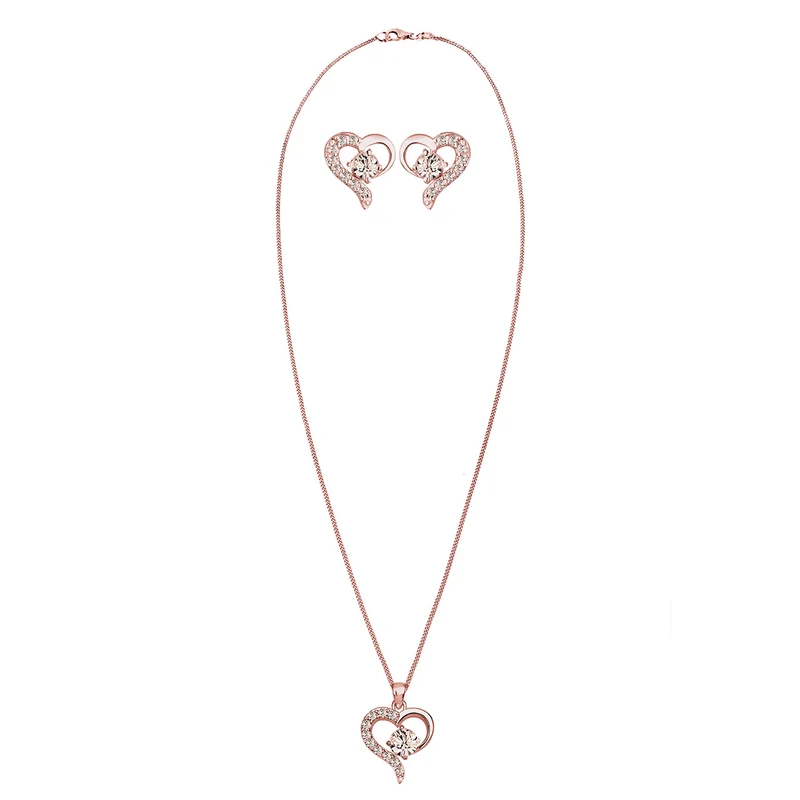 Schmuckset Herz | Mit Kristallen von Swarovski® (Weiß)