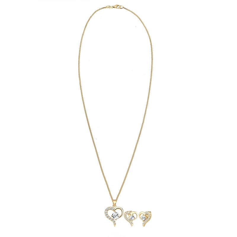 Schmuckset Herz | Mit Kristallen von Swarovski® (Weiß)