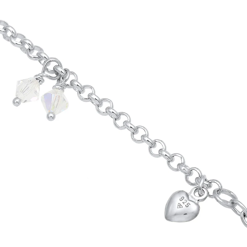 Bettelarmband Anker | Kristall ( Weiß )