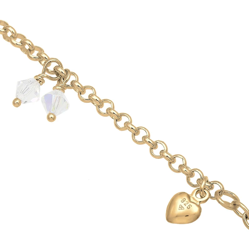 Bettelarmband Anker | Kristall ( Weiß )