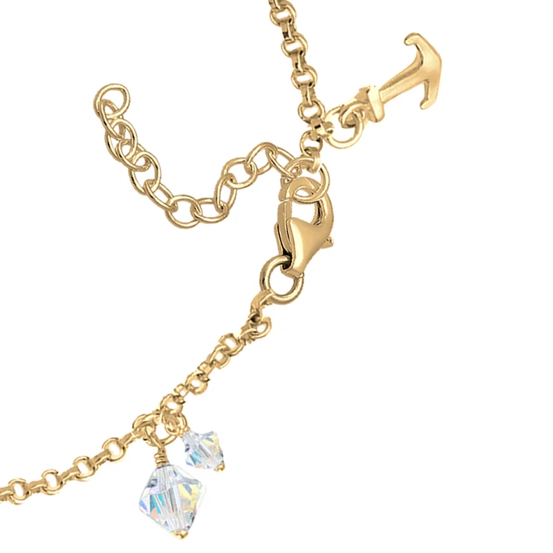 Bettelarmband Anker | Kristall ( Weiß )