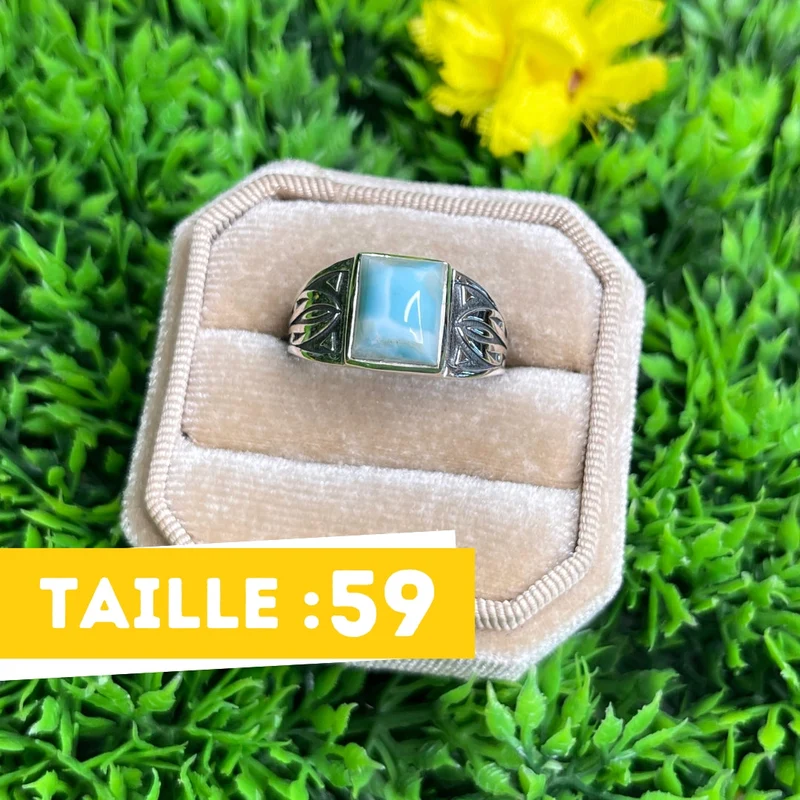 Silberner Larimar-Pfeil-Siegelring Nr. 1