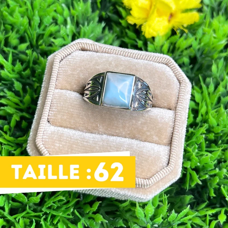 Silberner Larimar-Pfeil-Siegelring Nr. 9