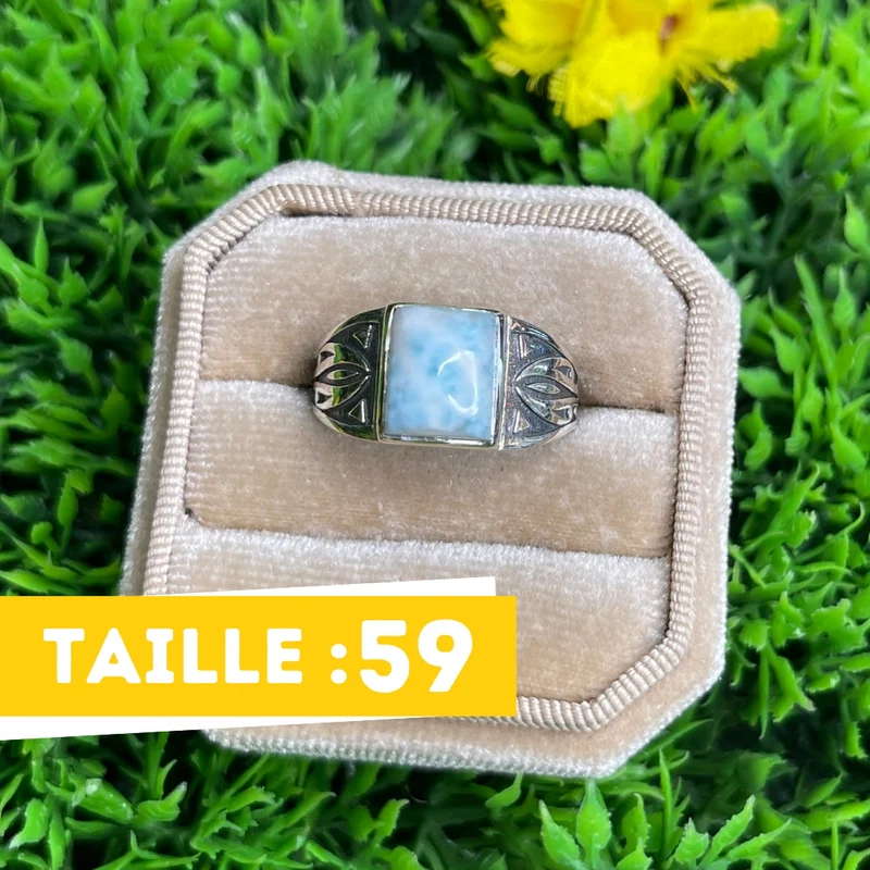 Silberner Larimar-Pfeil-Siegelring Nr. 3