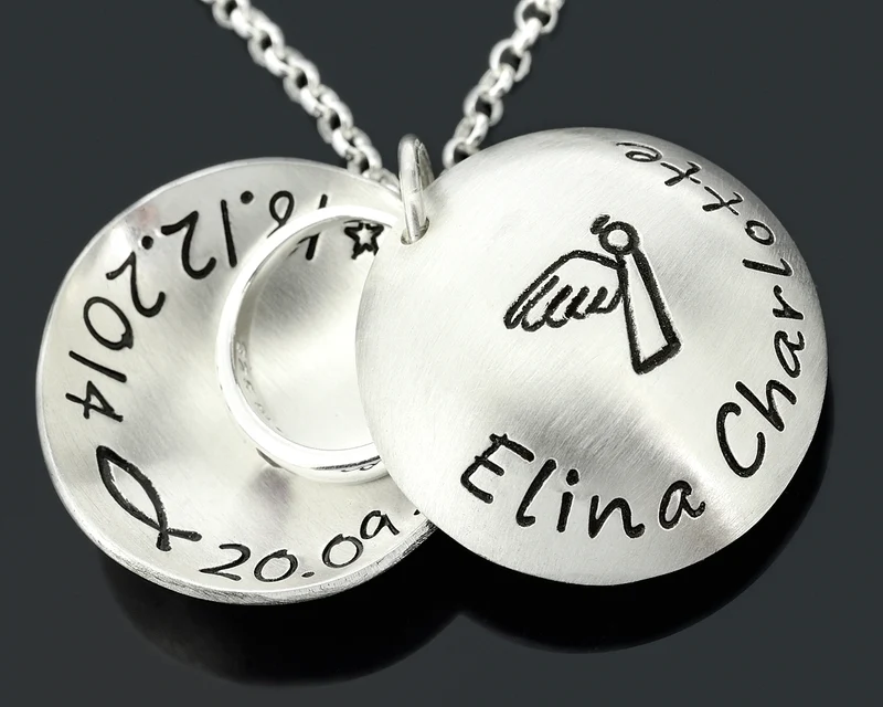 TAUFKETTE MIT TAUFRING, TAUFMEDAILLON MIT GRAVUR, TAUFE SCHMUCK
