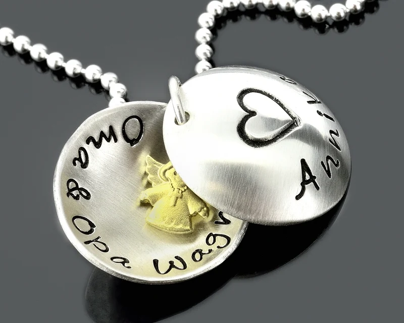 TAUFKETTE MIT ENGEL, TAUFSCHMUCK MIT GRAVUR, TAUFE KETTE
