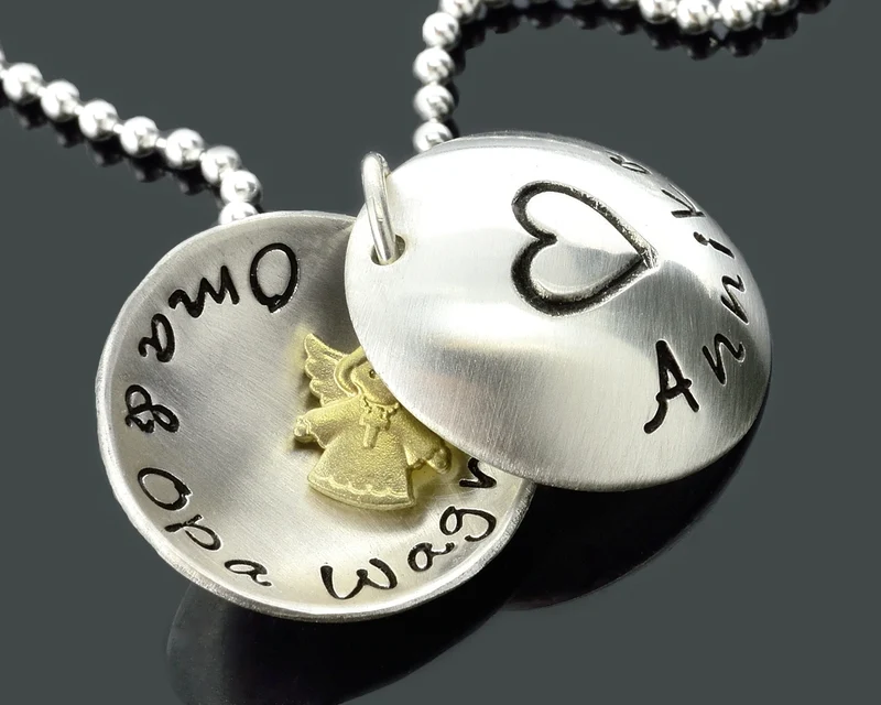 TAUFKETTE MIT ENGEL, TAUFSCHMUCK MIT GRAVUR, TAUFE KETTE