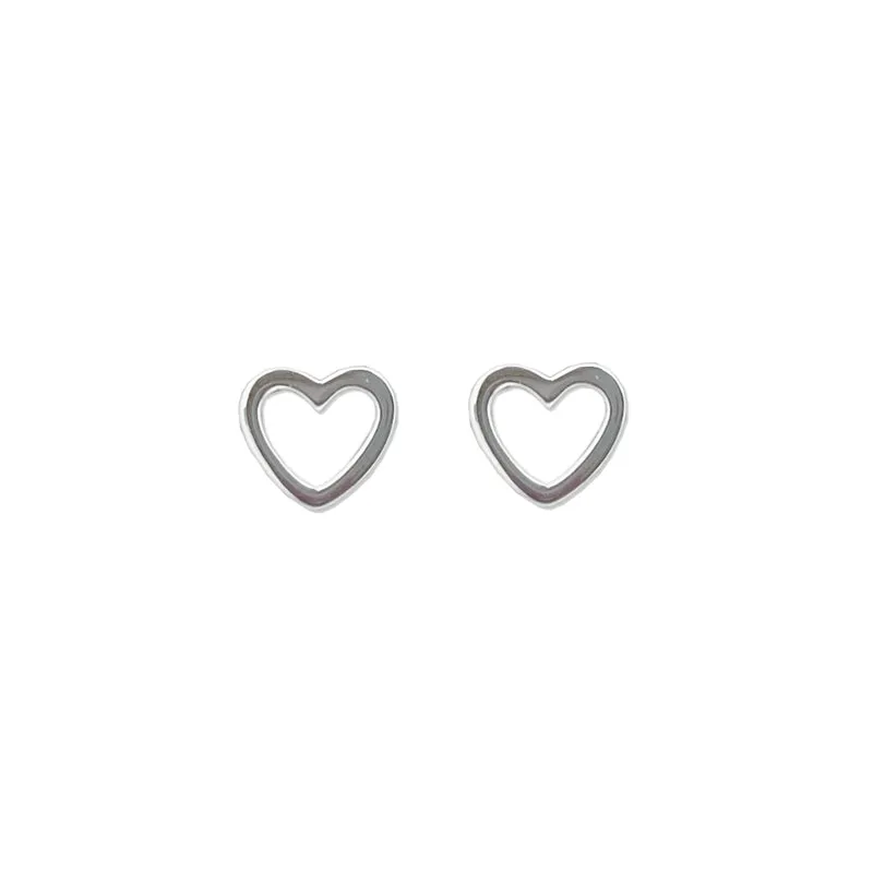 Daughter Open Hearts Earrings in Sterling Silver