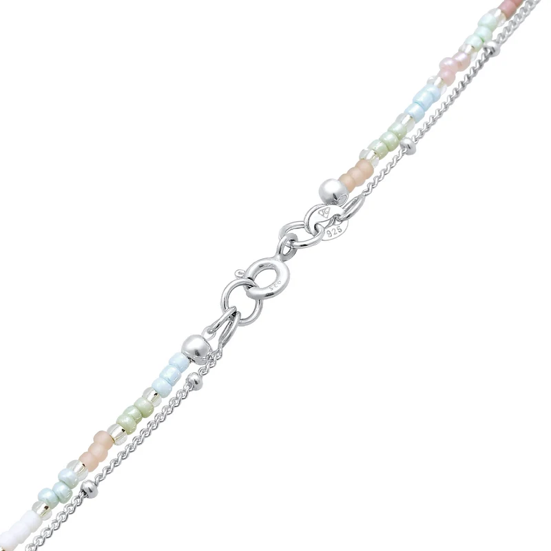 Layer-Halskette Glas Beads | Süßwasserperle