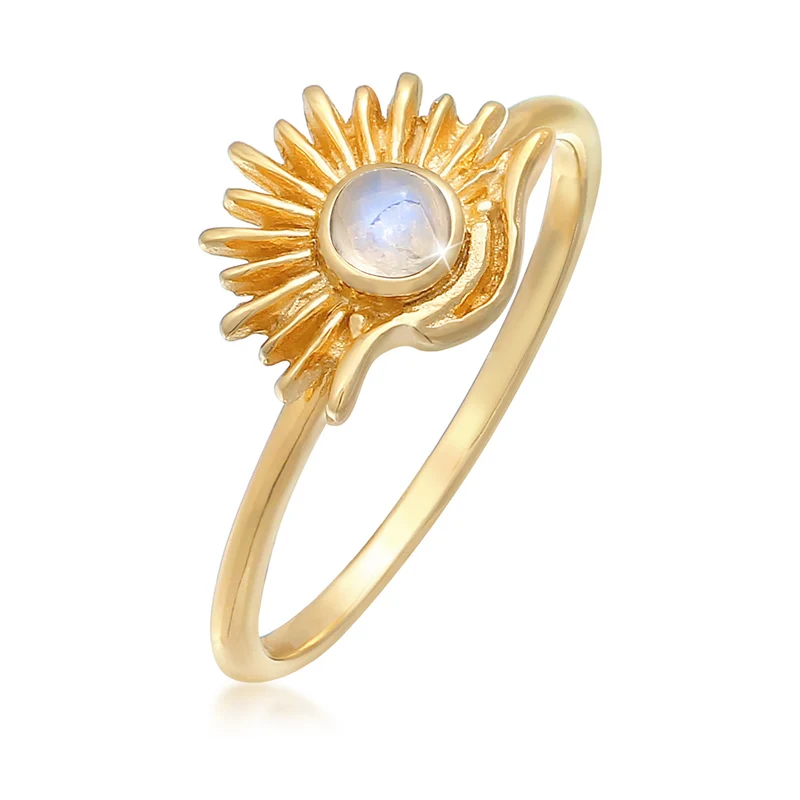 Ring Sonne | Mondstein (Weiß)