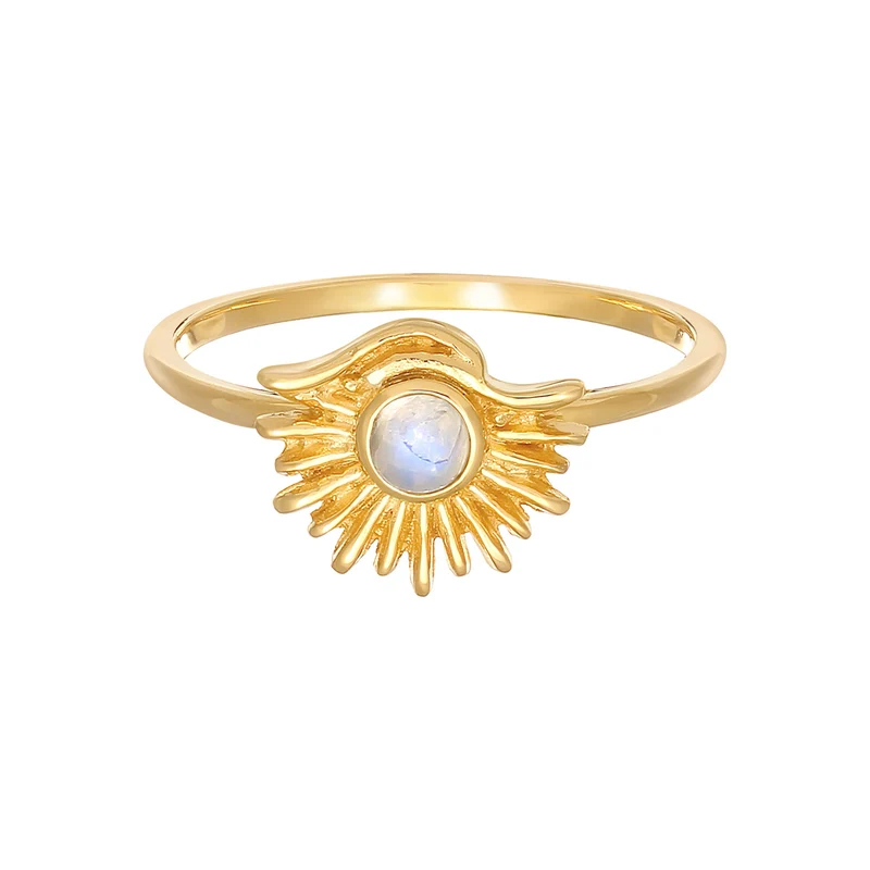 Ring Sonne | Mondstein (Weiß)