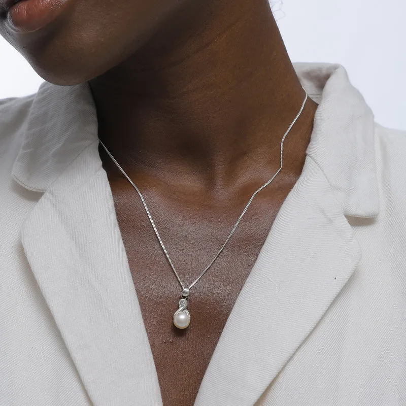 Schmuckset Infinity | Süßwasserperle, Kristall ( Weiß )