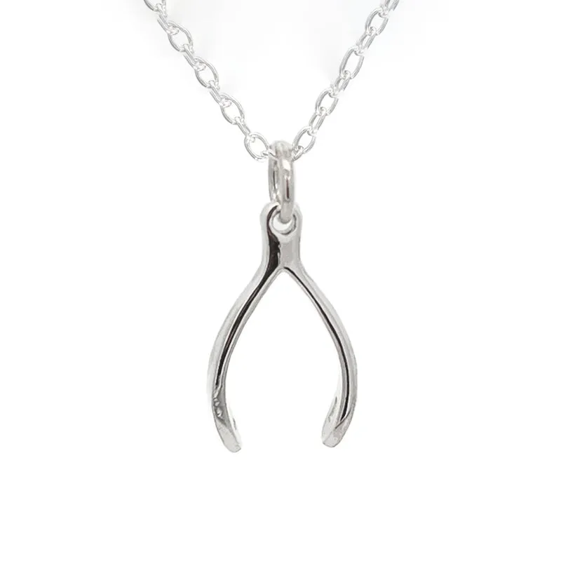 18th Birthday Wishbone Necklace in Sterling Silver