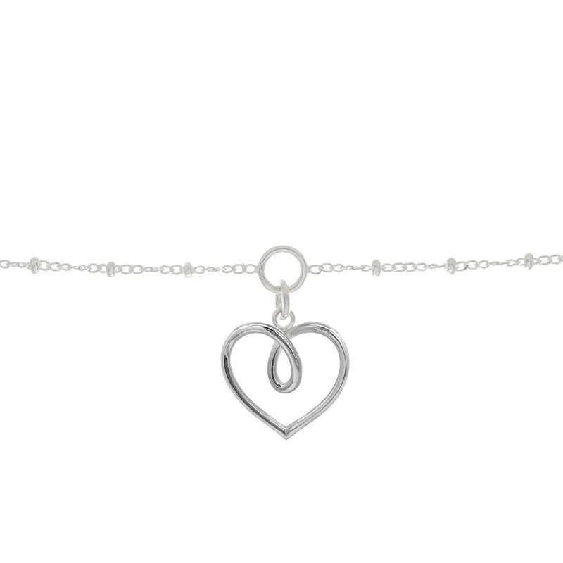 Fancy Heart Mum Charm Bracelet in Sterling Silver