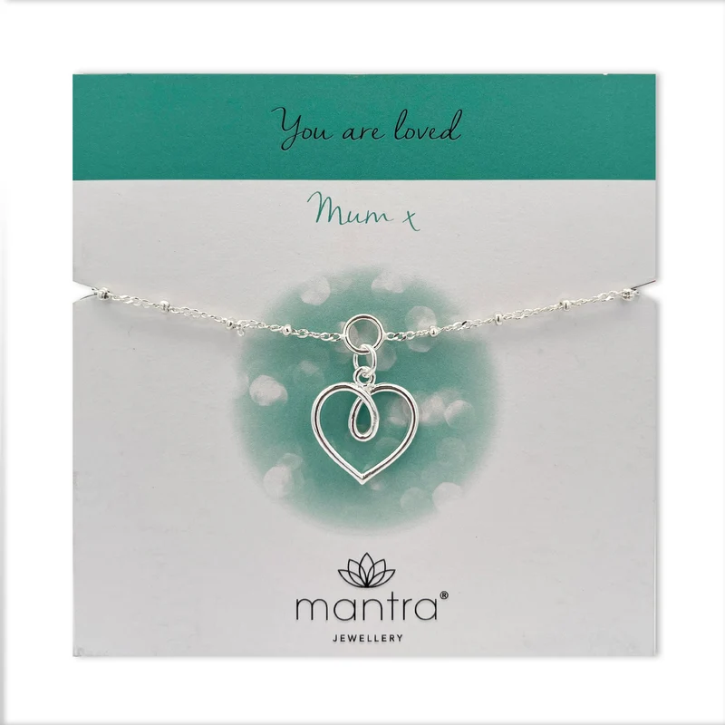 Fancy Heart Mum Charm Bracelet in Sterling Silver