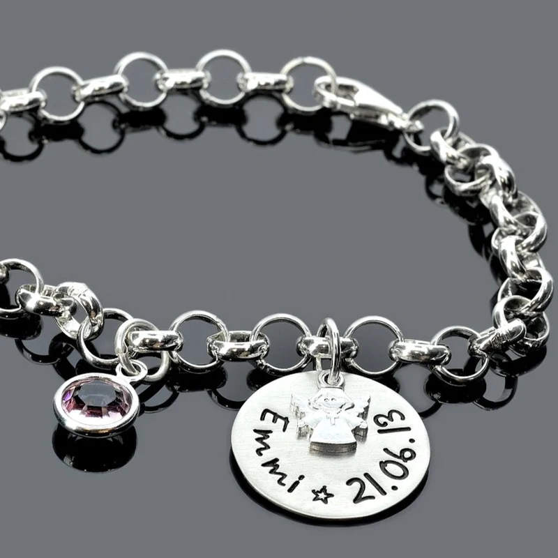 TAUFE ARMBAND, TAUFSCHMUCK MIT GRAVUR, TAUFGESCHENK
