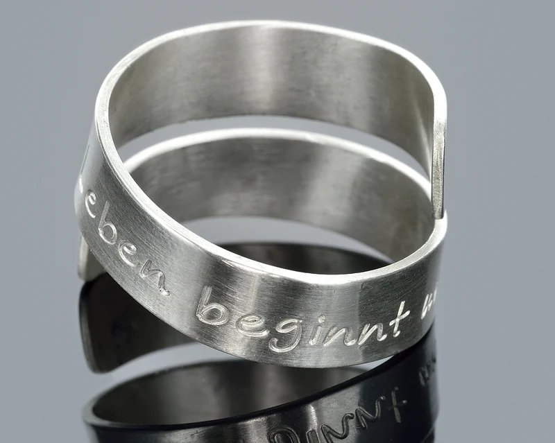 DESIGNER RING 925 SILBER SILBERRING DAMEN GRAVUR, SPIRALRING