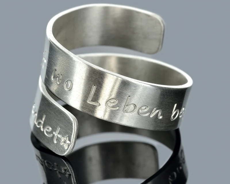DESIGNER RING 925 SILBER SILBERRING DAMEN GRAVUR, SPIRALRING