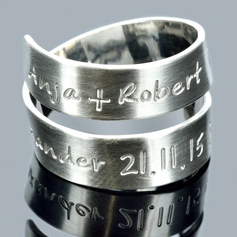 RING MIT GRAVUR SILBERING 925 SILBER NAMEN EHERING FINGERRING