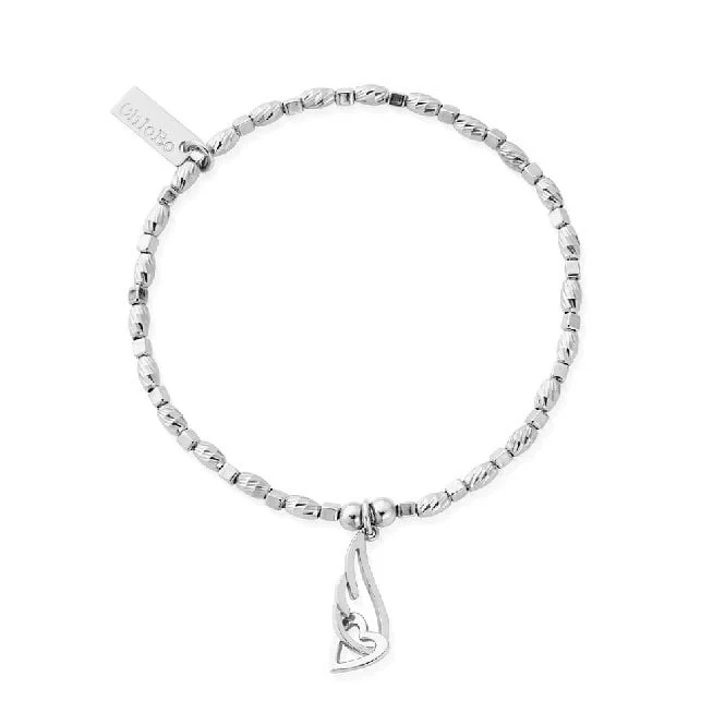 Soul Glow Interlocking Heart & Angel Wing Bracelet