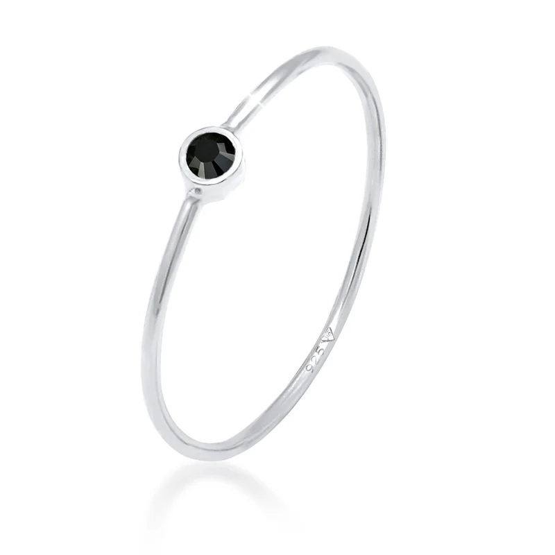 Solitär-Ring | Kristall ( Schwarz )