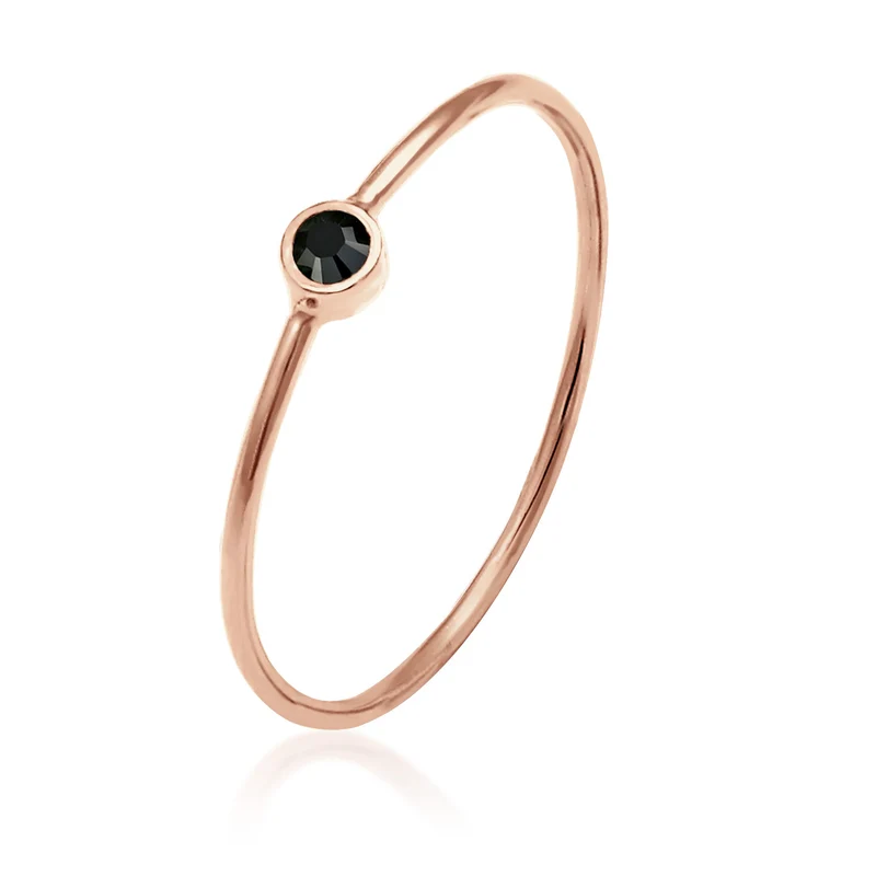 Solitär-Ring | Kristall ( Schwarz )