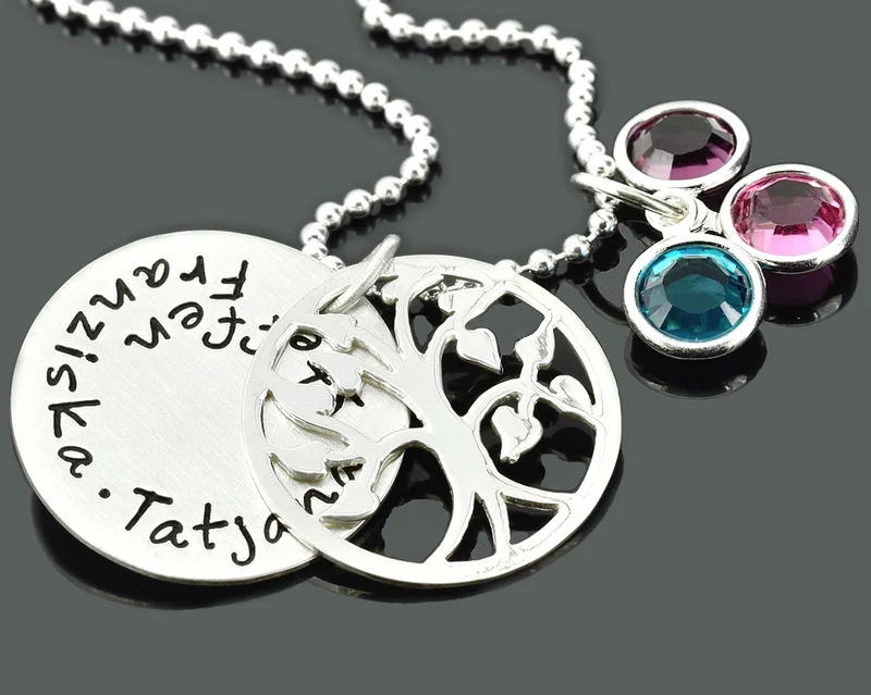 SCHMUCK GRAVUR, KETTE MIT NAMEN, LEBENSSCHMUCK, SILBERSCHMUCK