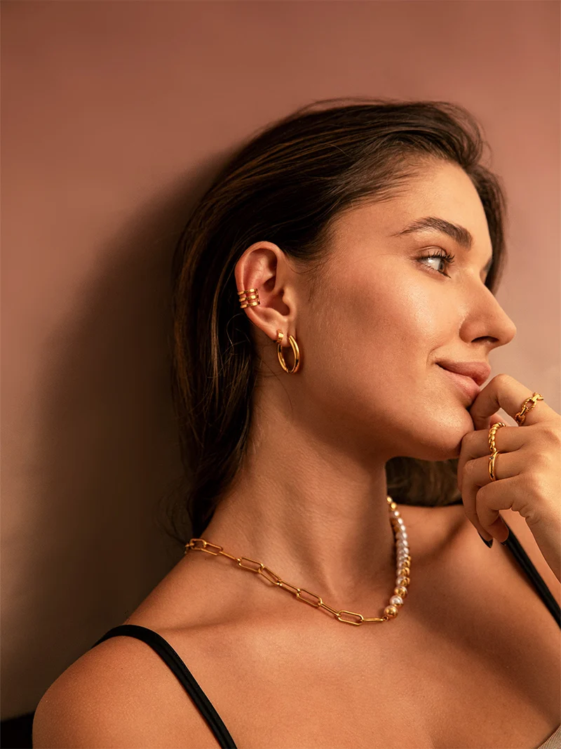 Moon Phase Trio Plain Earcuff