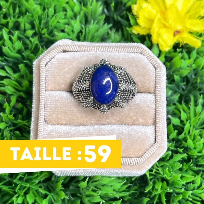 Silberner Lapislazuli-Krallen-Siegelring Nr. 5