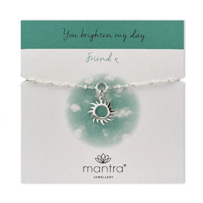 Friendship Sunshine Charm Bracelet in Sterling Silver