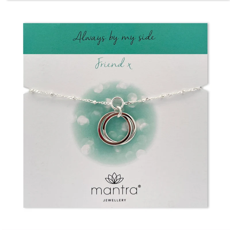 Friendship Linked Circles Charm Bracelet in Sterling Silver
