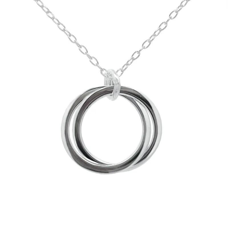 Friendship Linked Circles Necklace in Sterling Silver