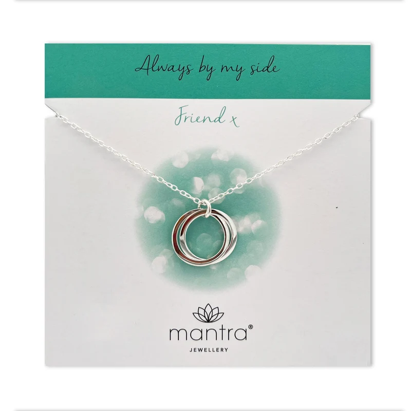 Friendship Linked Circles Necklace in Sterling Silver