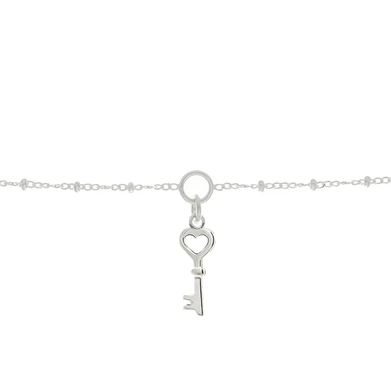 21st Birthday Key Charm Bracelet in Sterling Silver