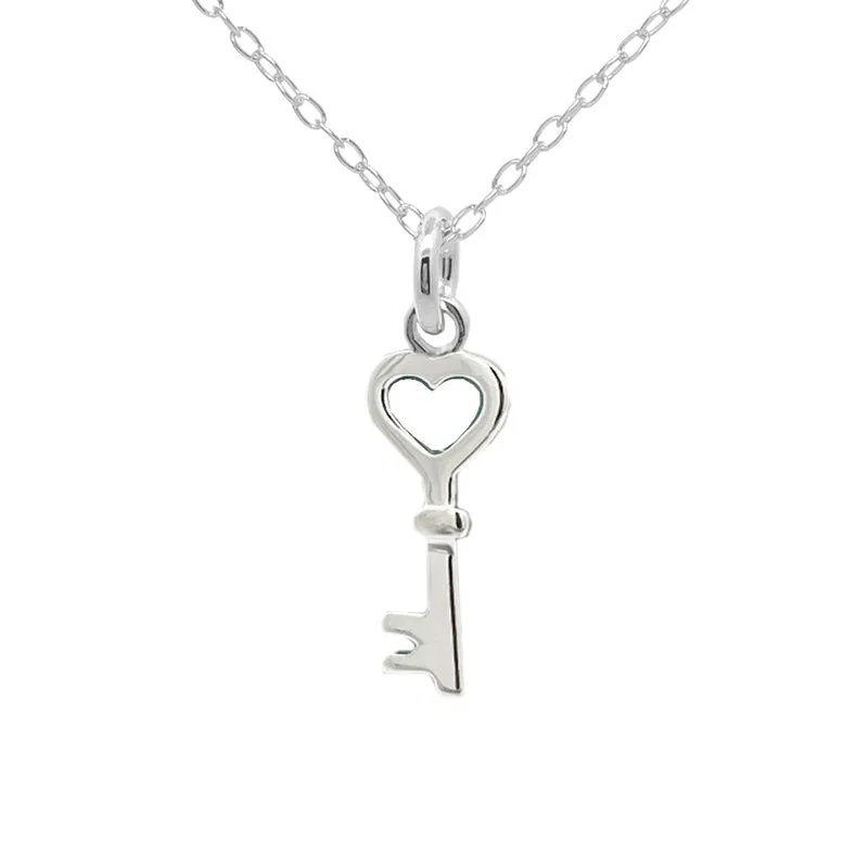 21st Birthday Key Necklace in Sterling Silver