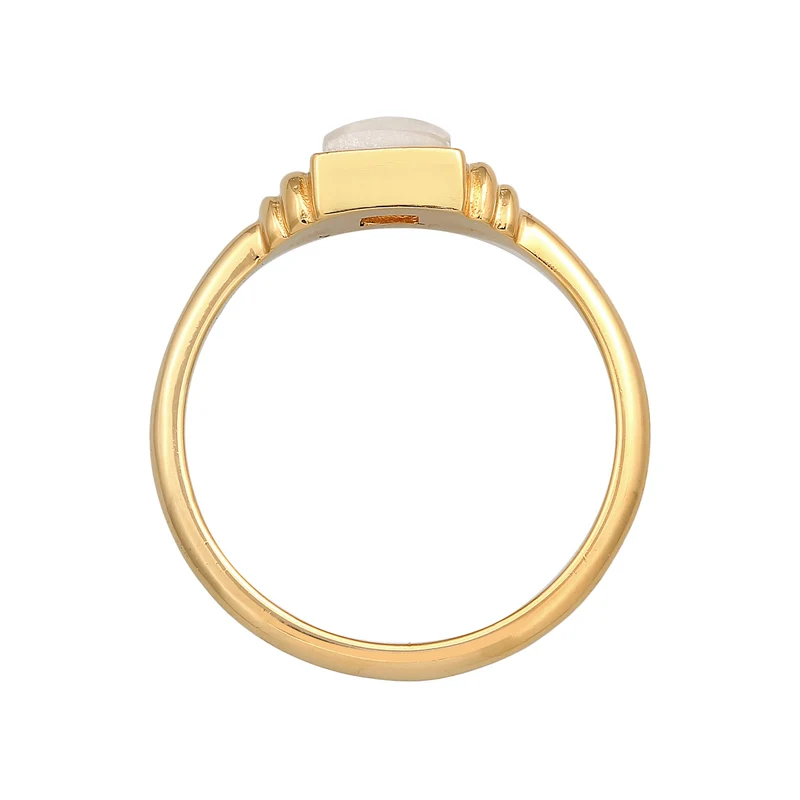 Ring Quadrat | Mondstein (Weiß)