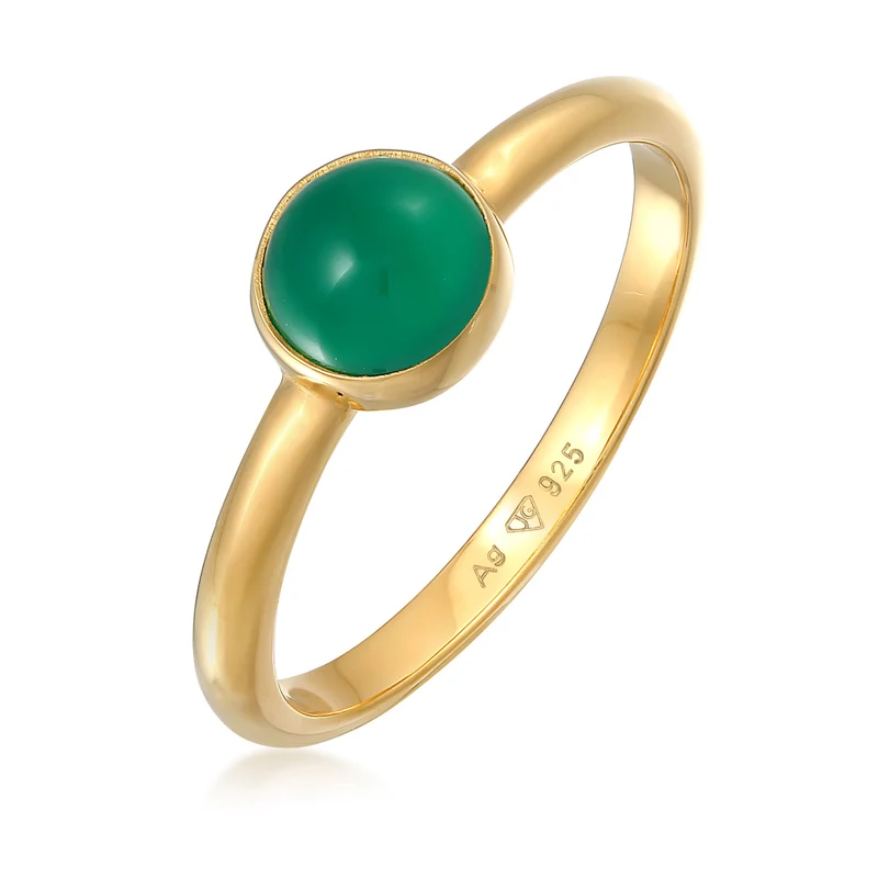Solitär-Ring | Achat (Grün)